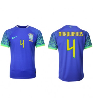 Brasil Marquinhos #4 Bortedrakt VM 2022 Kortermet